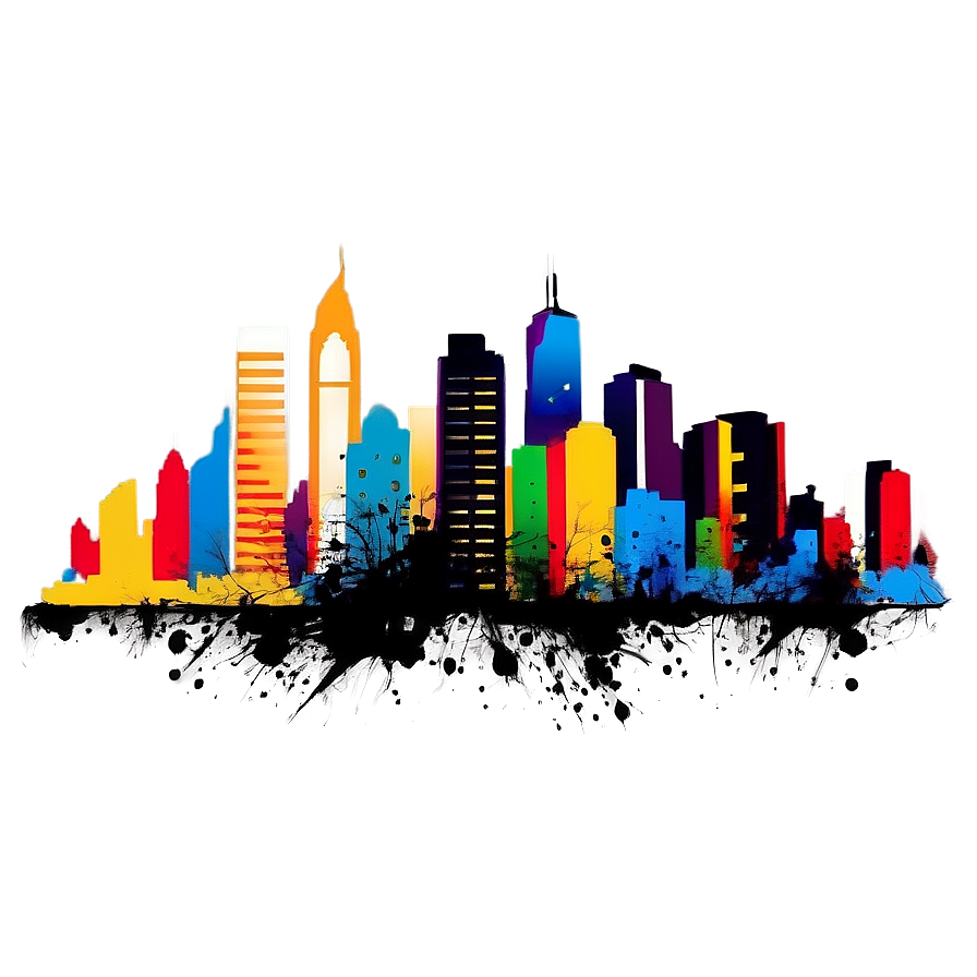 Grunge City Skyline Png 52