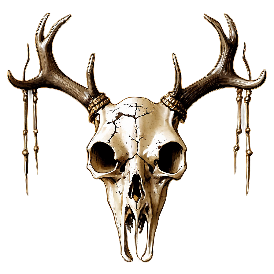 Grunge Deer Skull Png 06132024