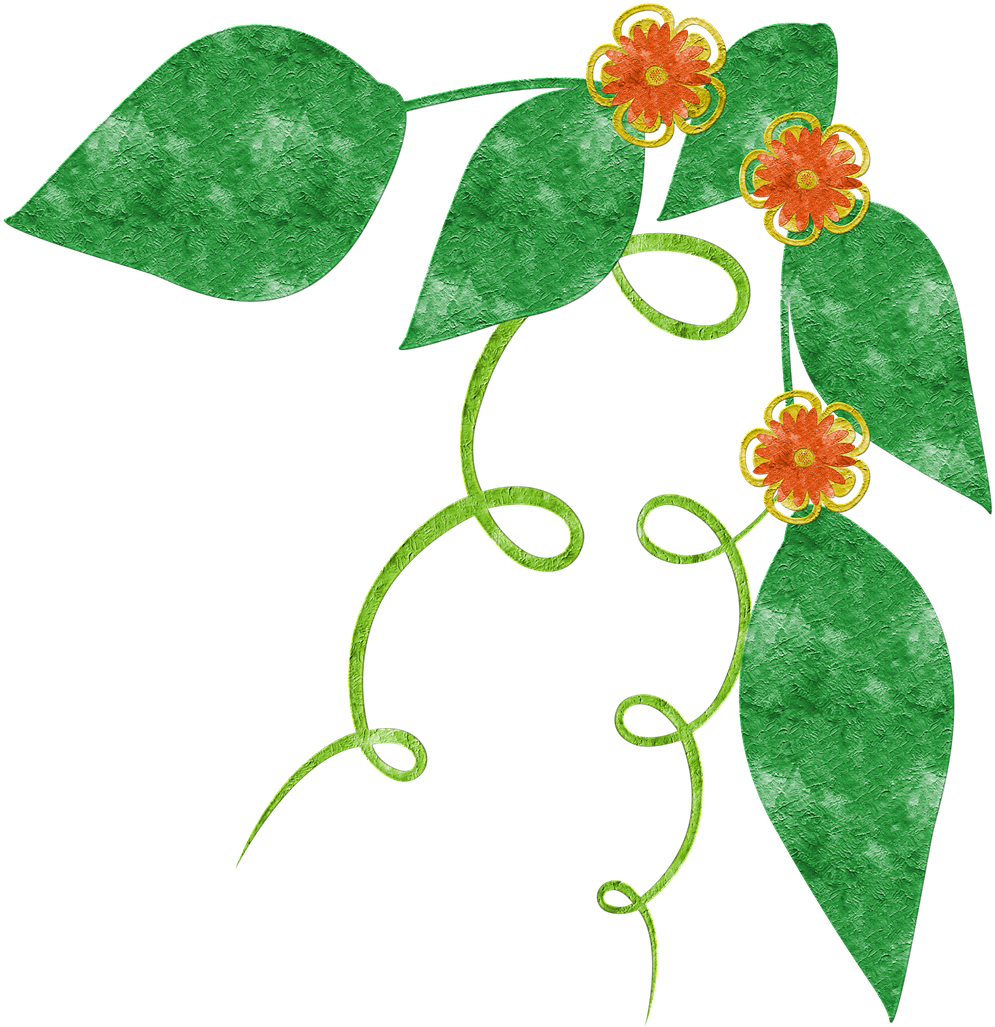 Grunge Floral Vine Illustration