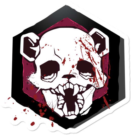 Grunge Panda Skull Logo