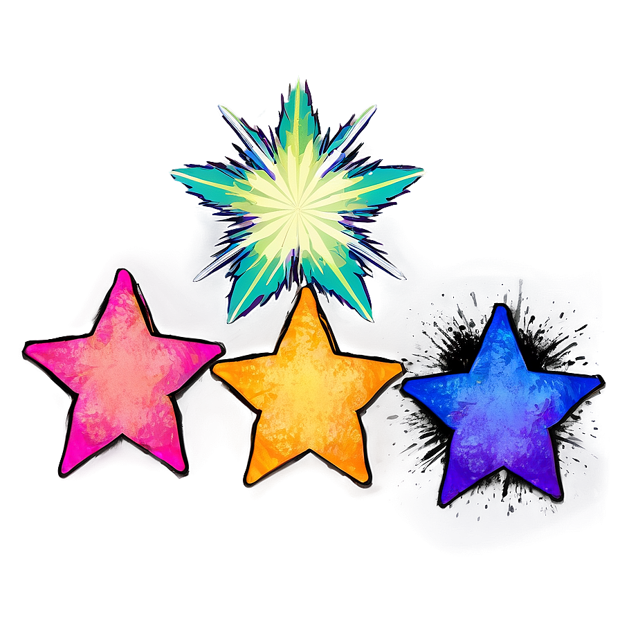 Grunge Star Shapes Png Ojl48