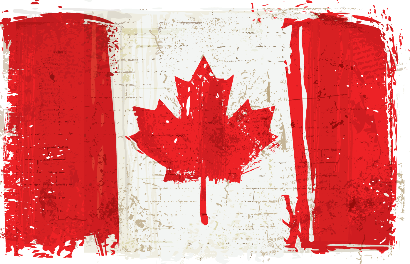 Grunge Style Canadian Flag