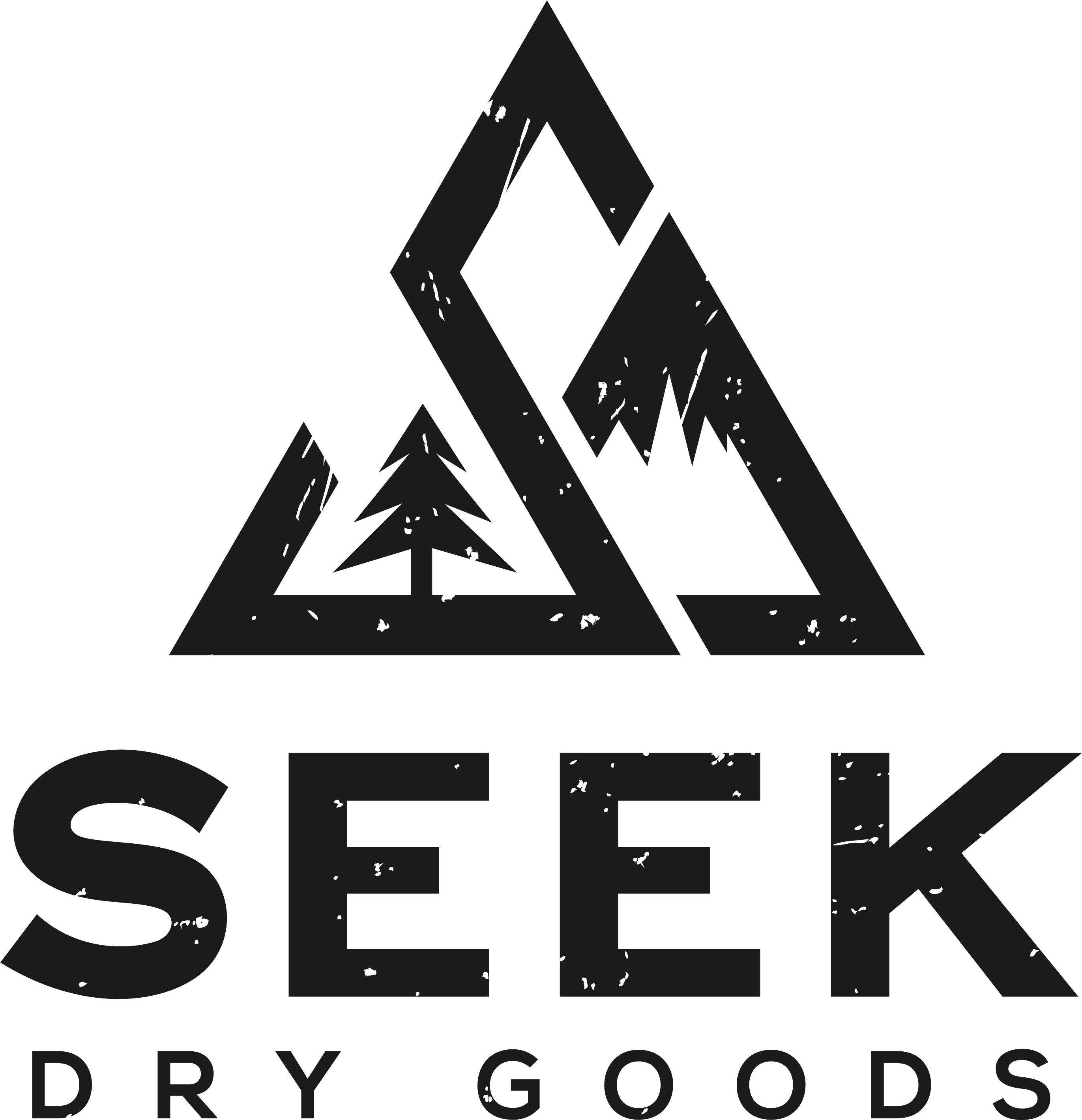 Grunge Style Seek Dry Goods Logo