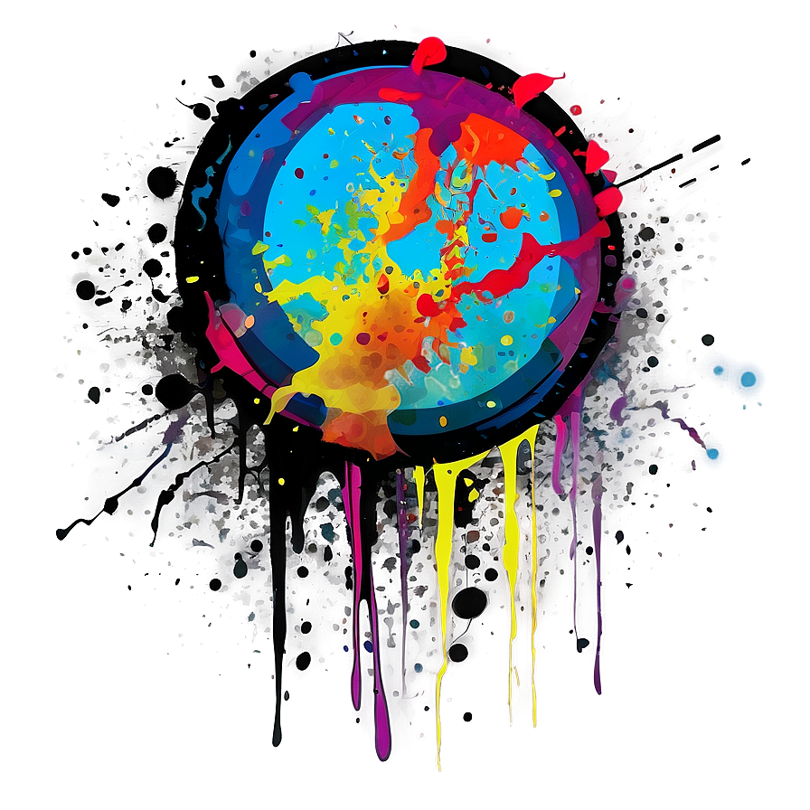 Grunge Style Splatter Art Png Hhv87