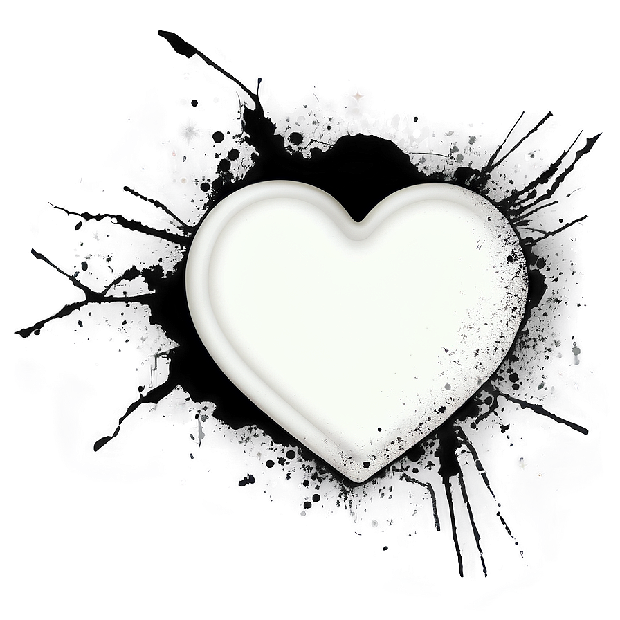 Grunge White Heart Png 05232024