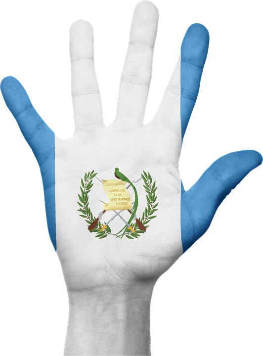 Guatemala Flag Palm Hand