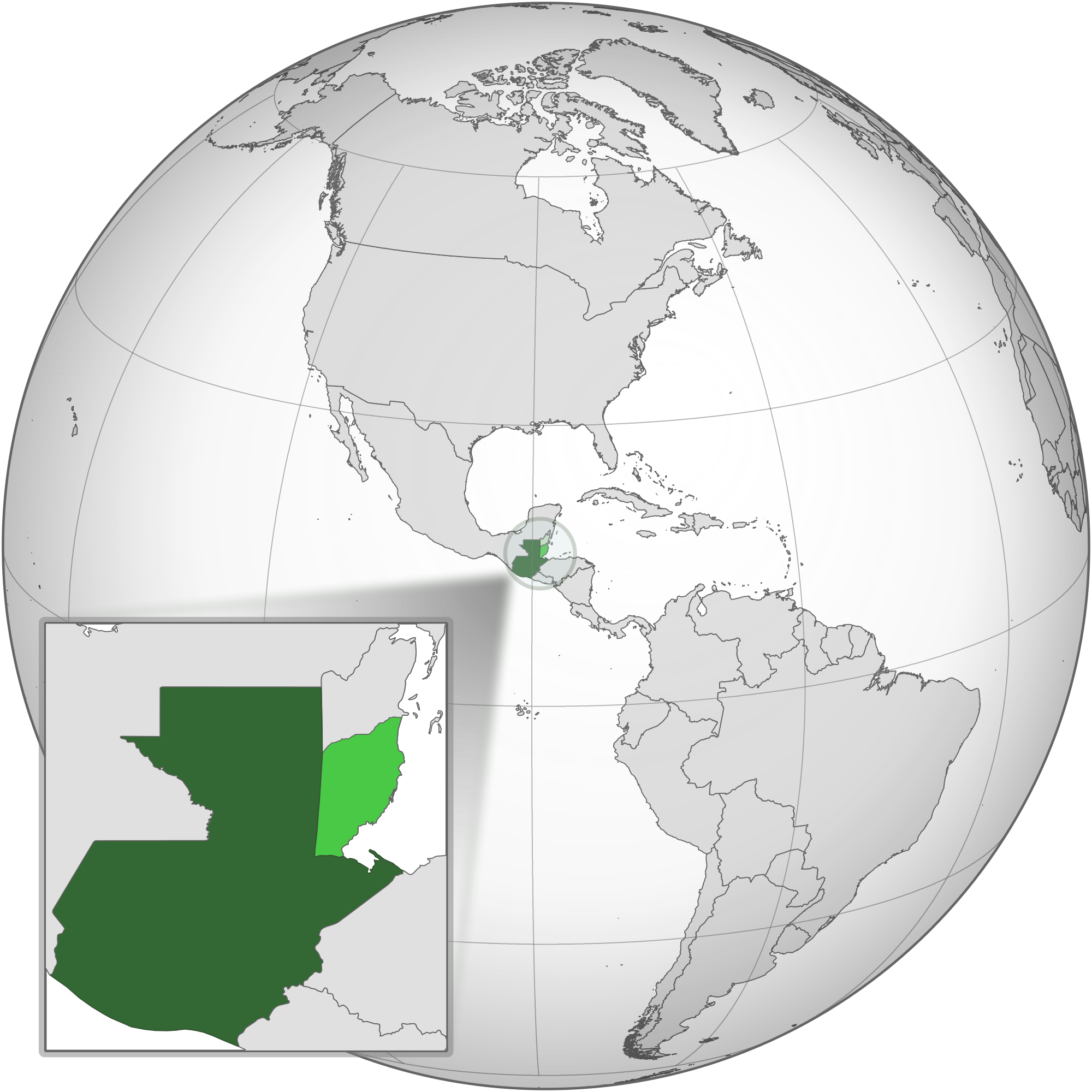 Guatemala Locationon Globe