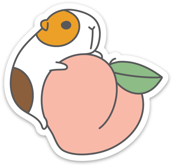 Guinea Pig Apple Sticker