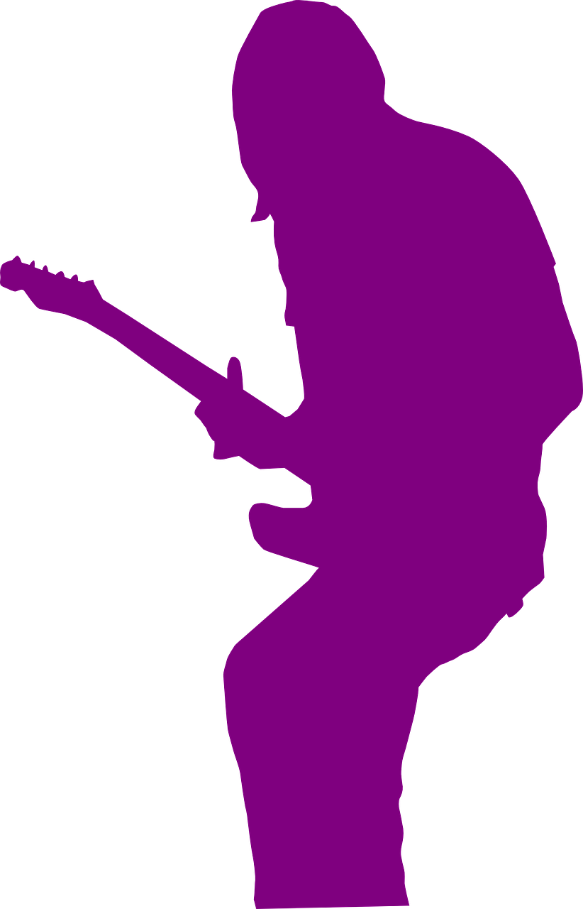 Guitarist Silhouette Purple