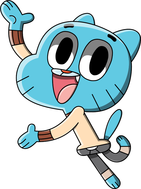 Gumball Waving Cartoon Character