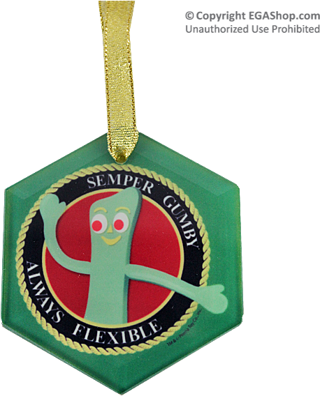 Gumby Themed Christmas Ornament