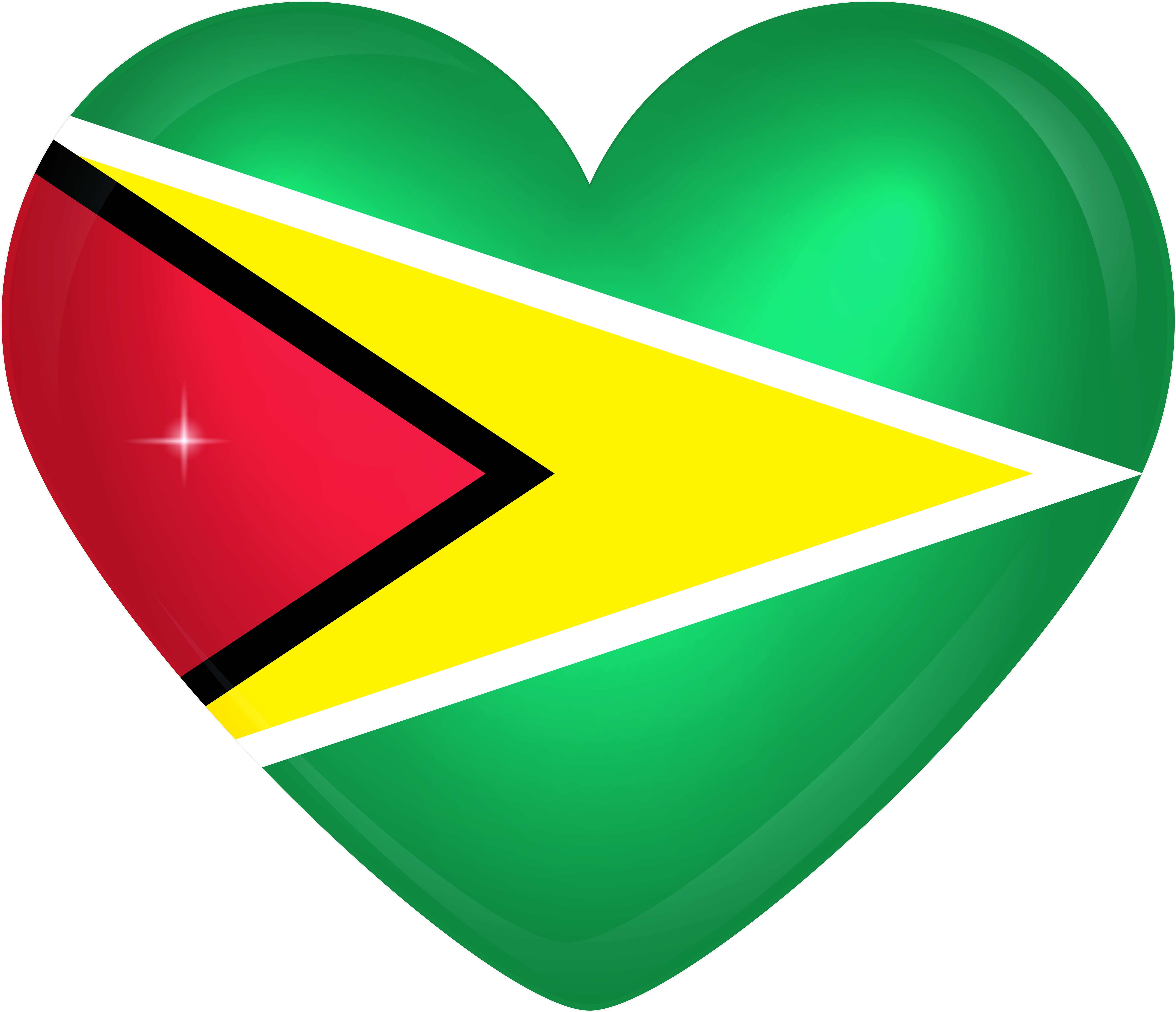 Guyana Flag Heart Shaped