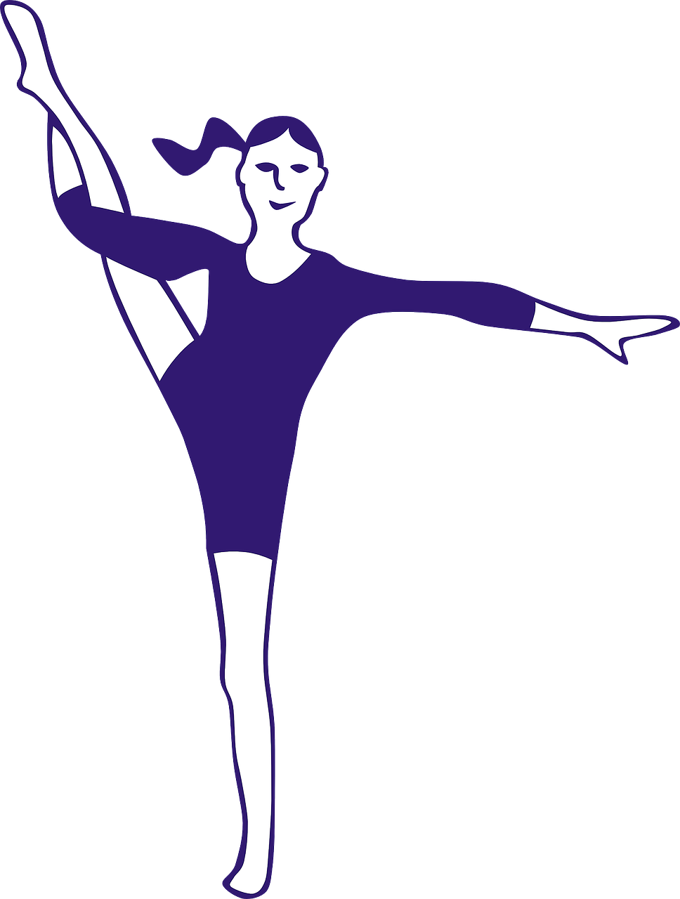 Gymnast Performing Balance Beam Pose