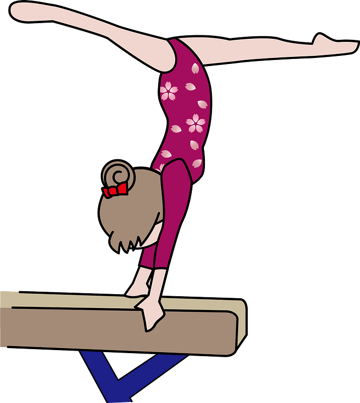 Gymnast Performing Balance Beam Routine