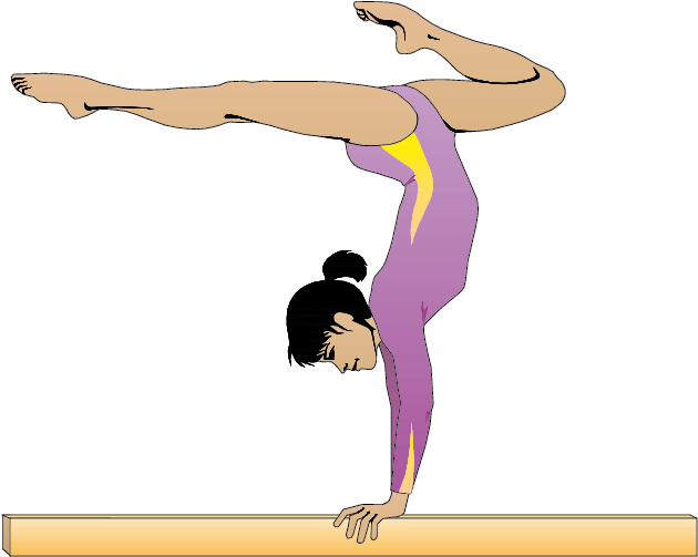 Gymnast Performing Balance Beam Skill