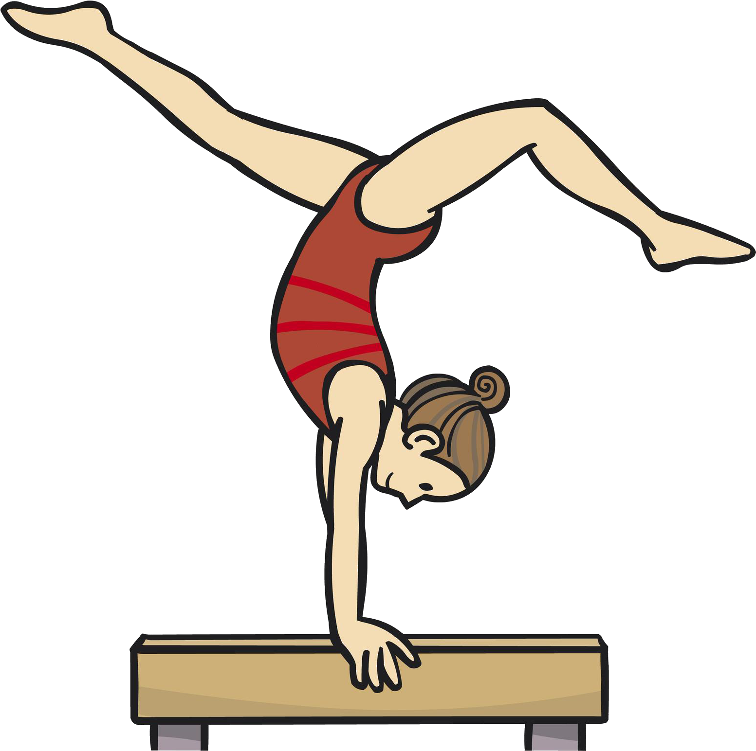 Gymnast Performing Balance Beam Skill