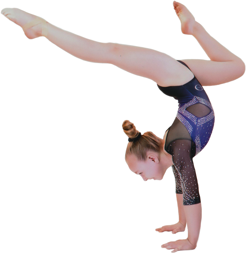 Gymnast Performing Handstand Skill