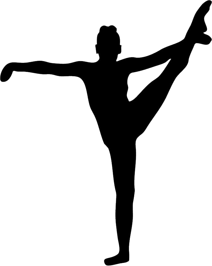 Gymnast Silhouette Balance Beam Pose
