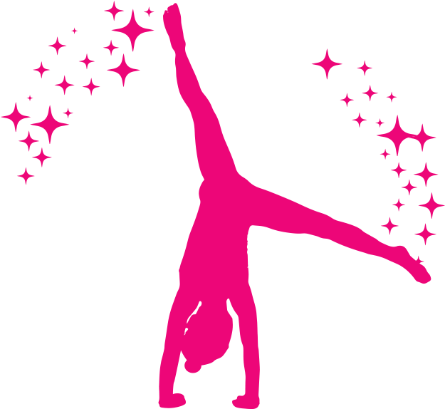 Gymnast Silhouette Handstand Stars