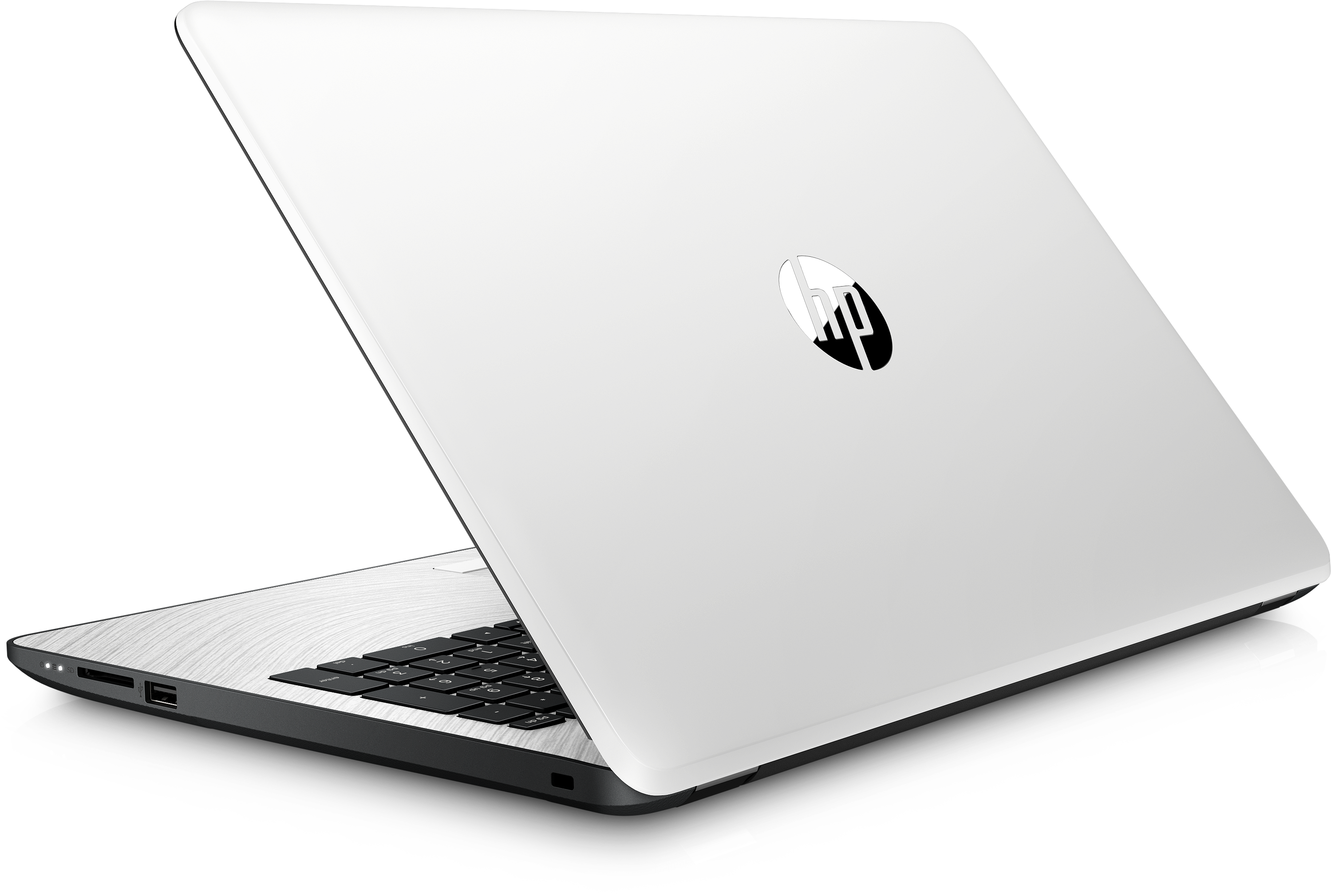 H P Laptop White Open Angle View