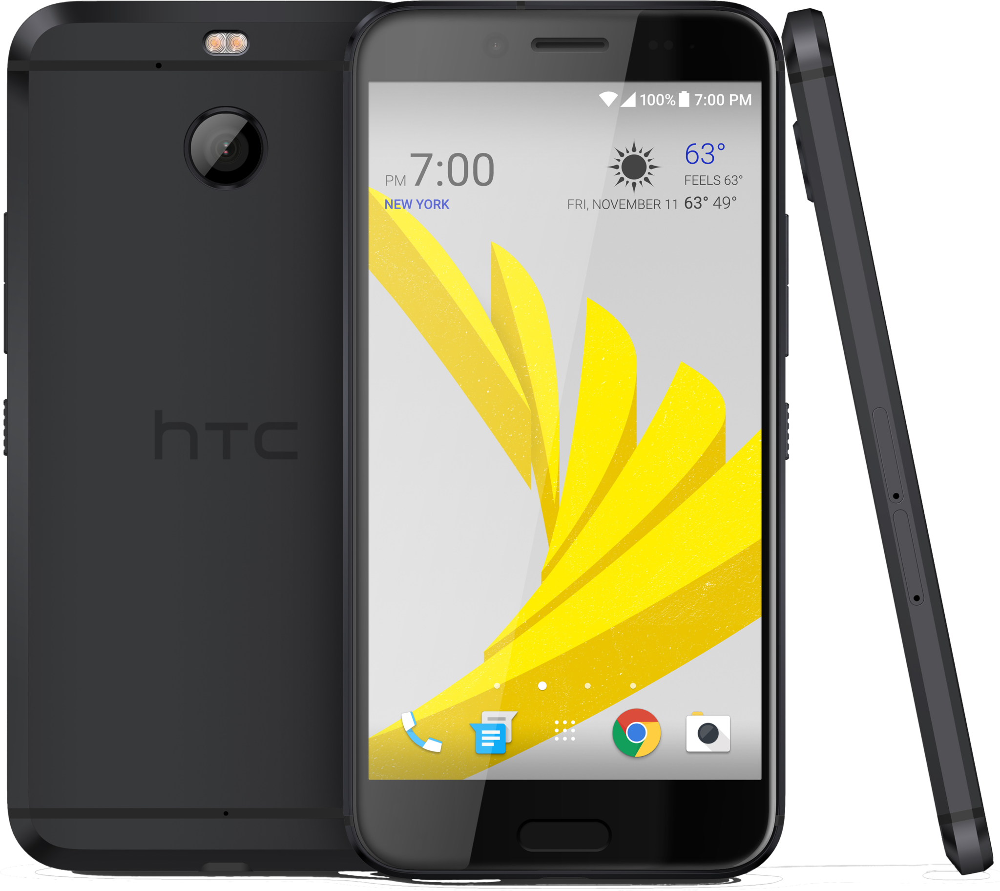 H T C Smartphone Frontand Side View