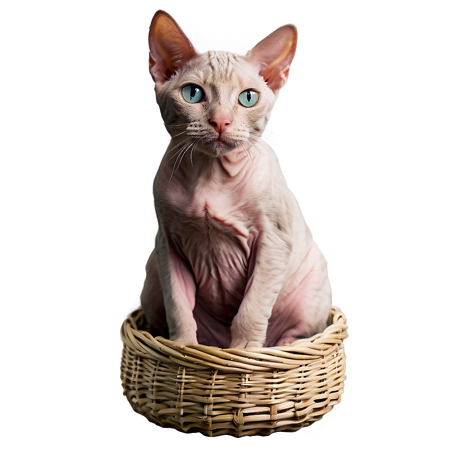 Hairless Cat In Basket Png 87