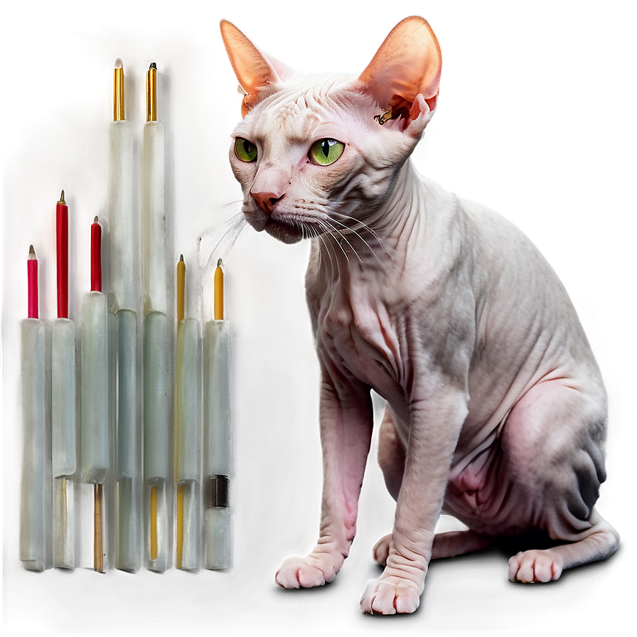 Hairless Cat Sitting Png Elt17