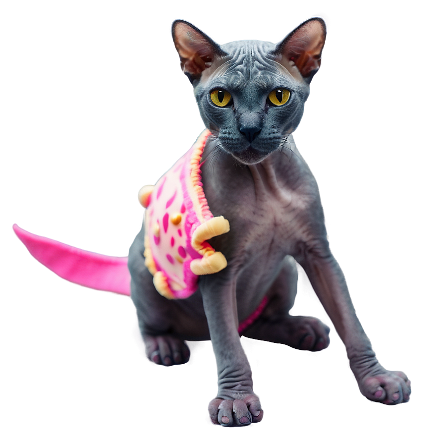 Hairless Cat With Toy Png 06252024