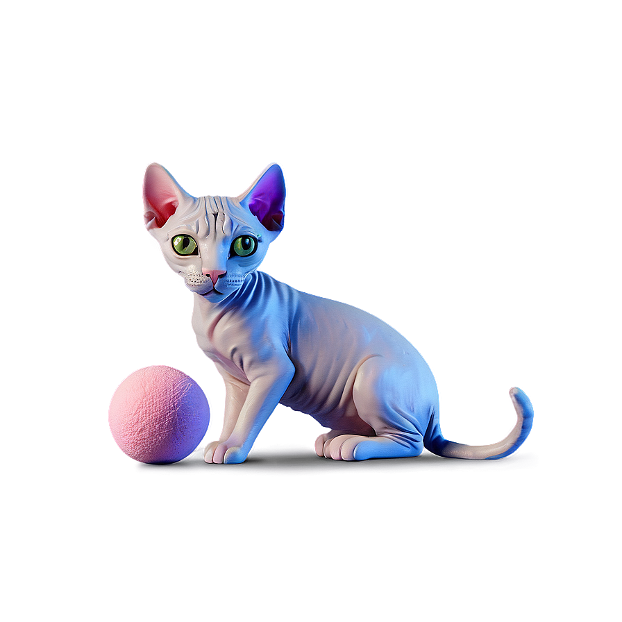 Hairless Cat With Toy Png 99