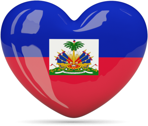 Haitian Flag Heart Shaped Icon