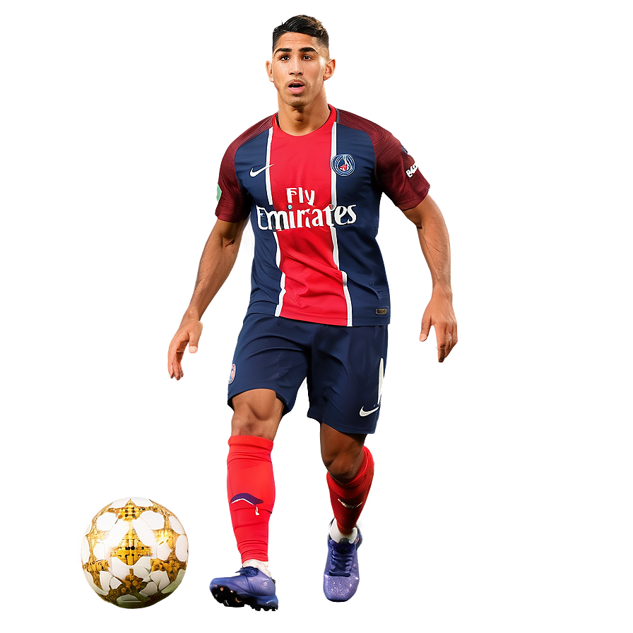 Hakimi In Action Psg Match Png 06282024