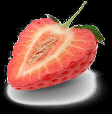 Half Cut Strawberryon Black Background.jpg