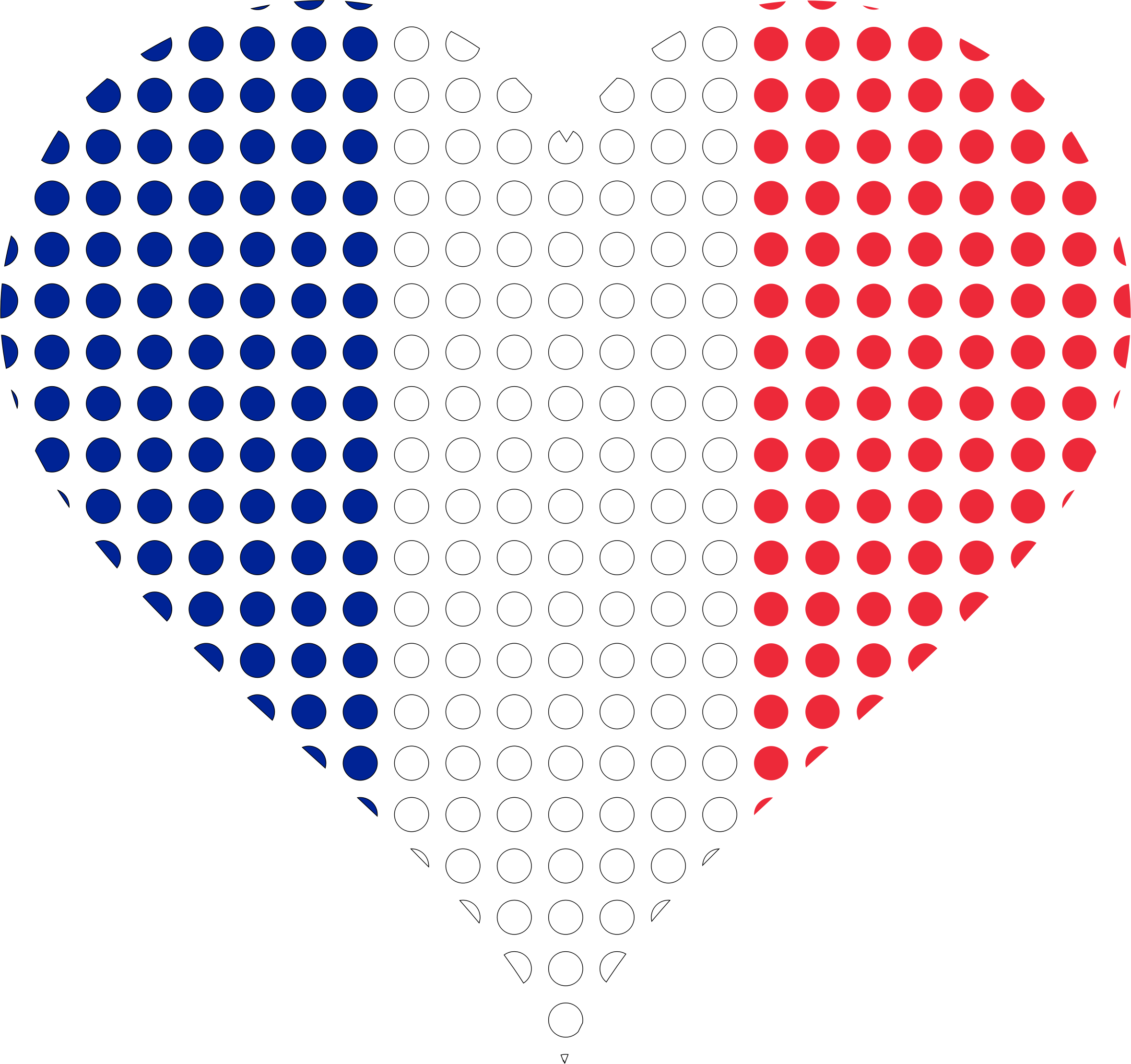 Halftone Heart Patriotic Colors