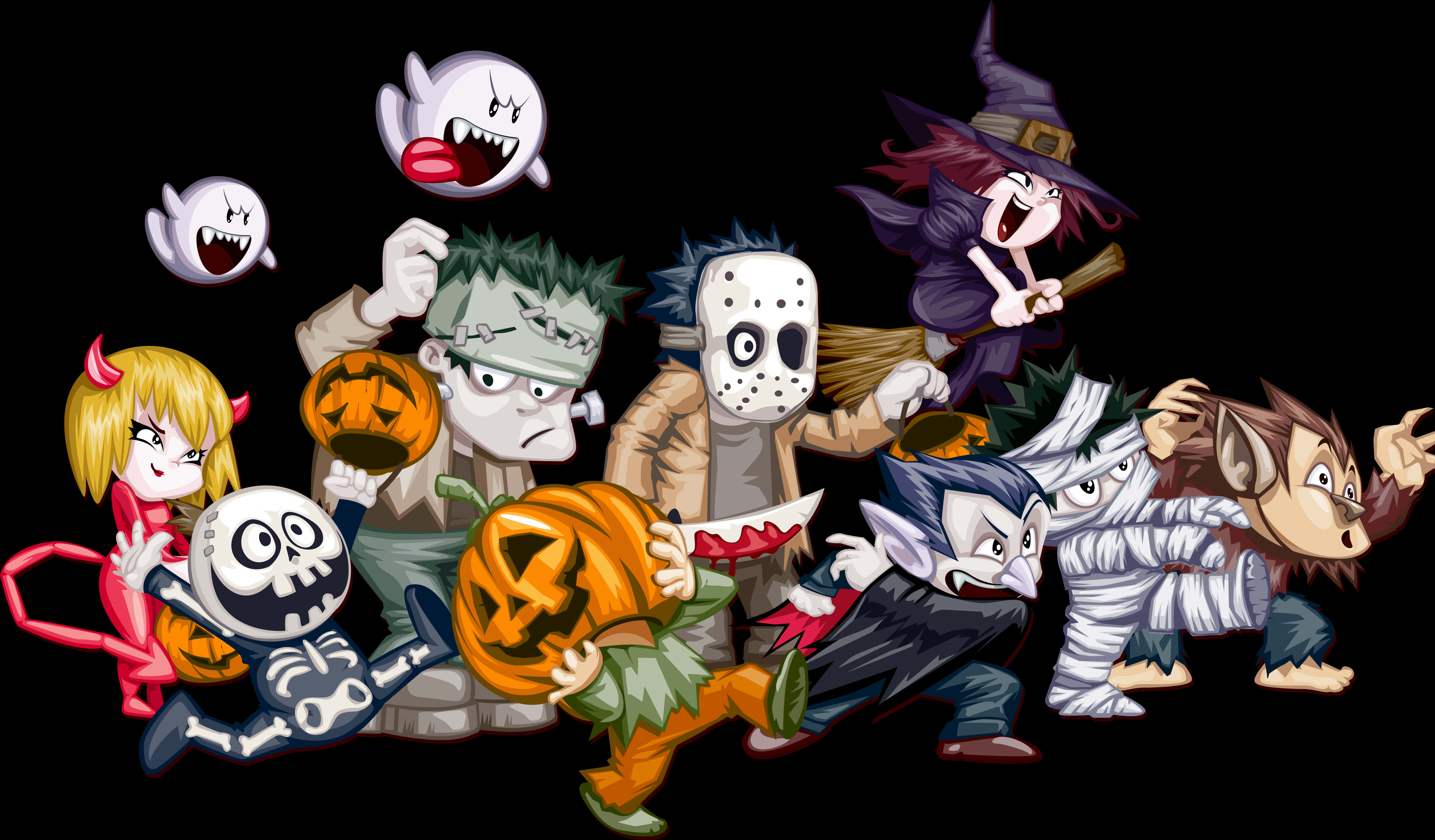 Halloween Cartoon Characters Parade
