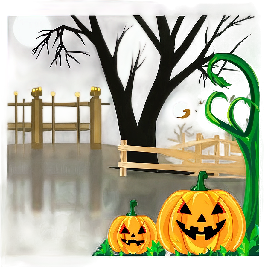 Halloween Cartoon Pumpkin Patch Png 06252024