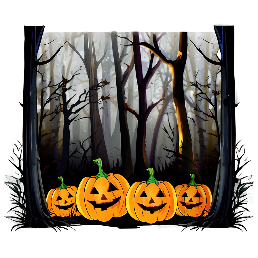 Halloween Cartoon Spooky Forest Png 3