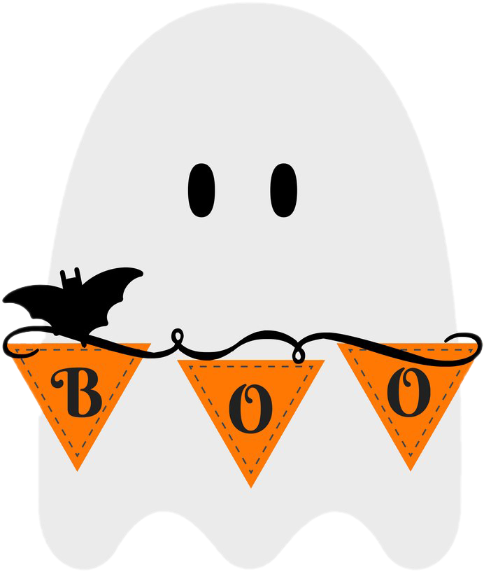 Halloween Ghost With Boo Banner