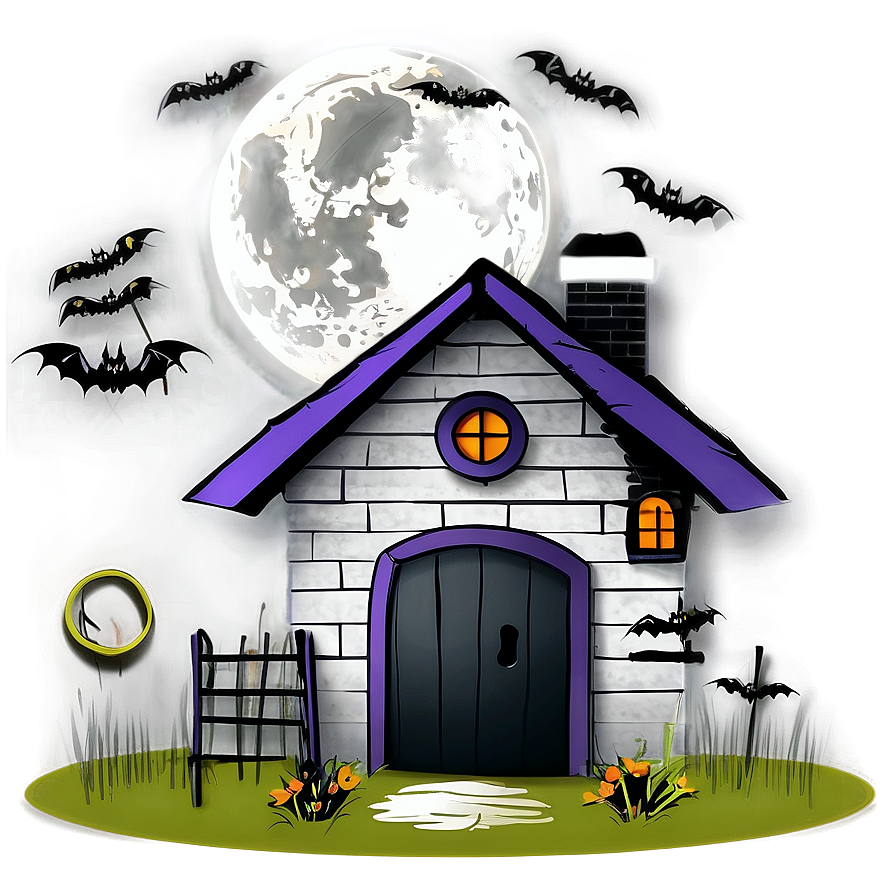 Halloween House Clipart Png 06272024