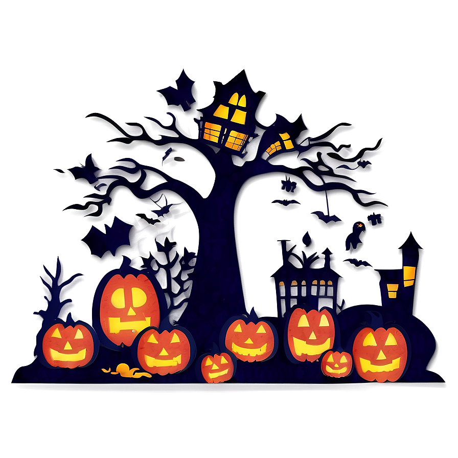 Halloween Paper Cut Out Decor Png 80