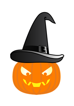 Halloween Pumpkin Witch Hat