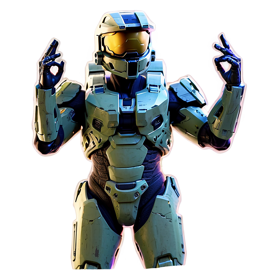 Halo Master Chief Victory Pose Png 84