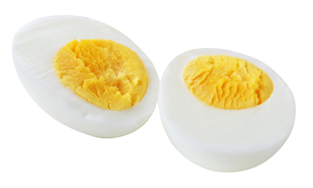Halved Hard Boiled Eggs Isolated