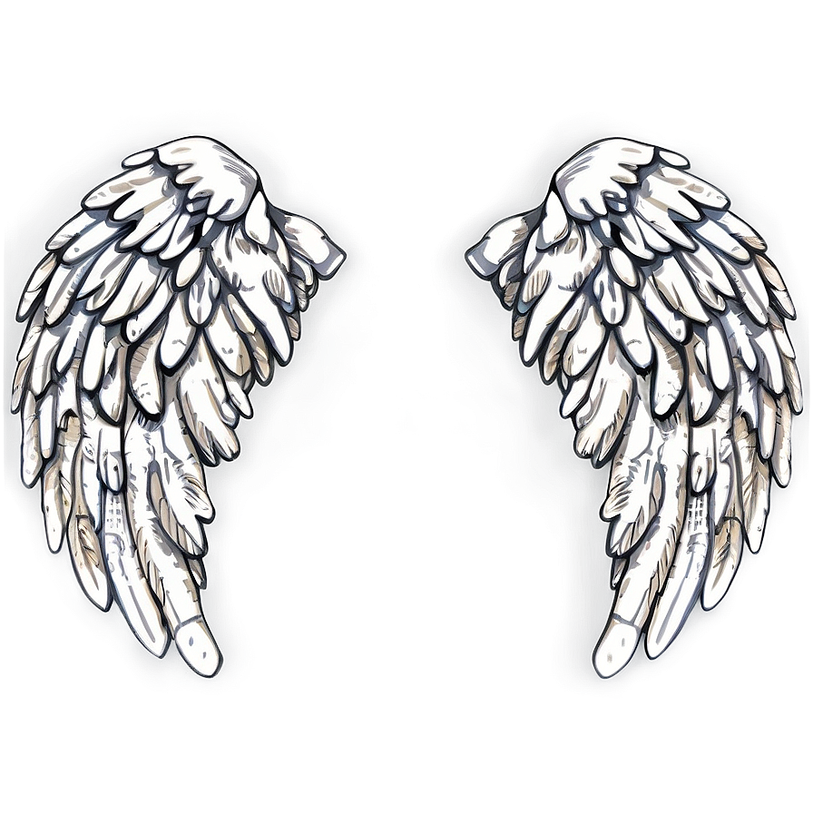 Hand-drawn Angel Wings Model Png Sls