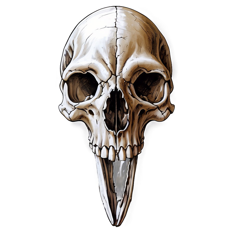 Hand-drawn Animal Skull Png 06282024