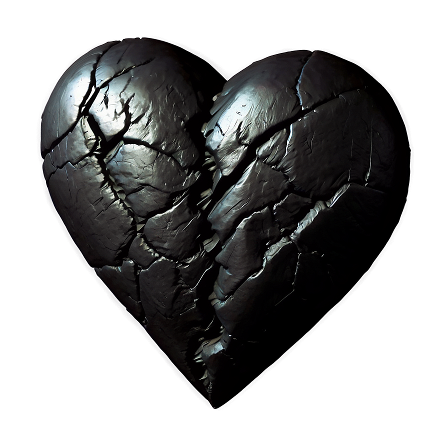 Hand-drawn Black Broken Heart Png Bfh