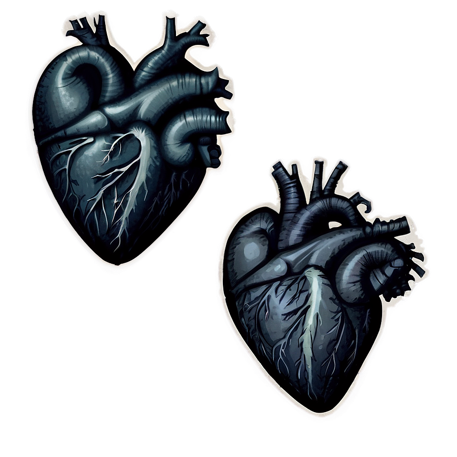 Hand-drawn Black Broken Heart Png Pvc