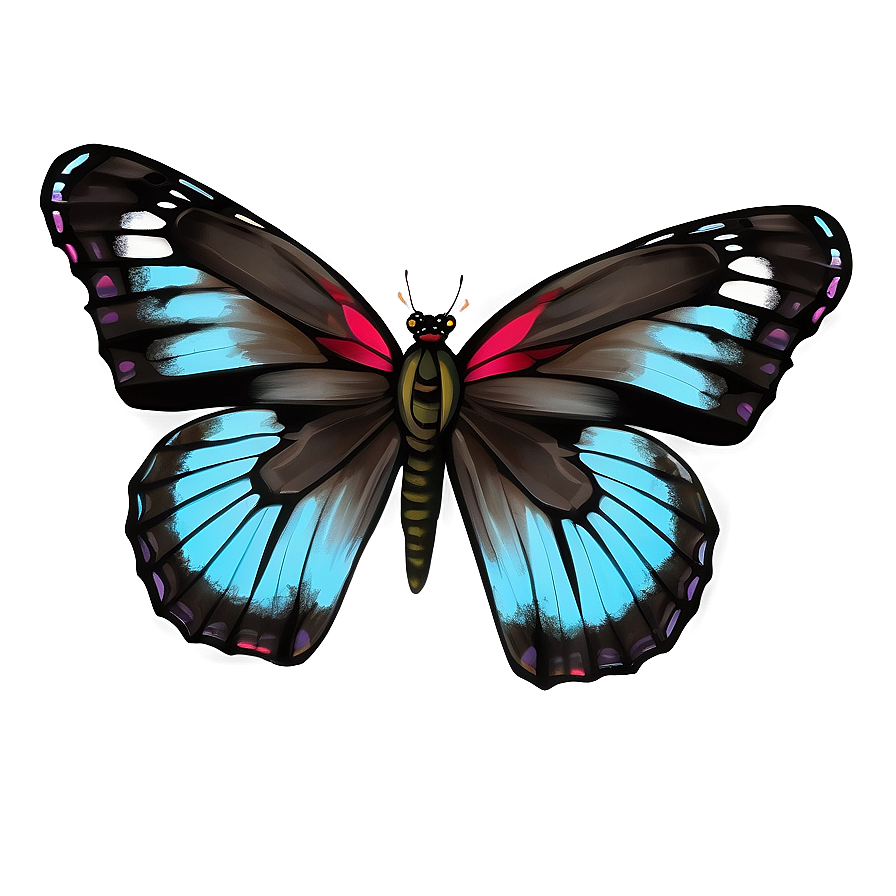 Hand Drawn Black Butterfly Png Owp