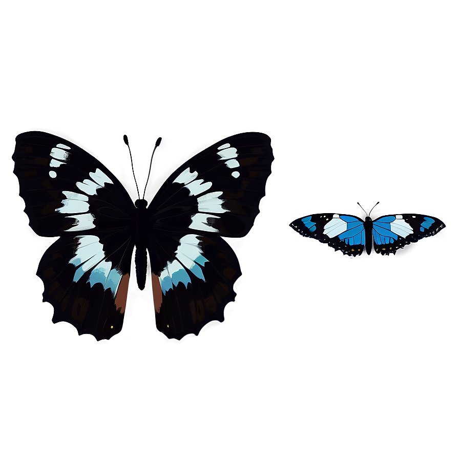 Hand Drawn Black Butterfly Png Psw