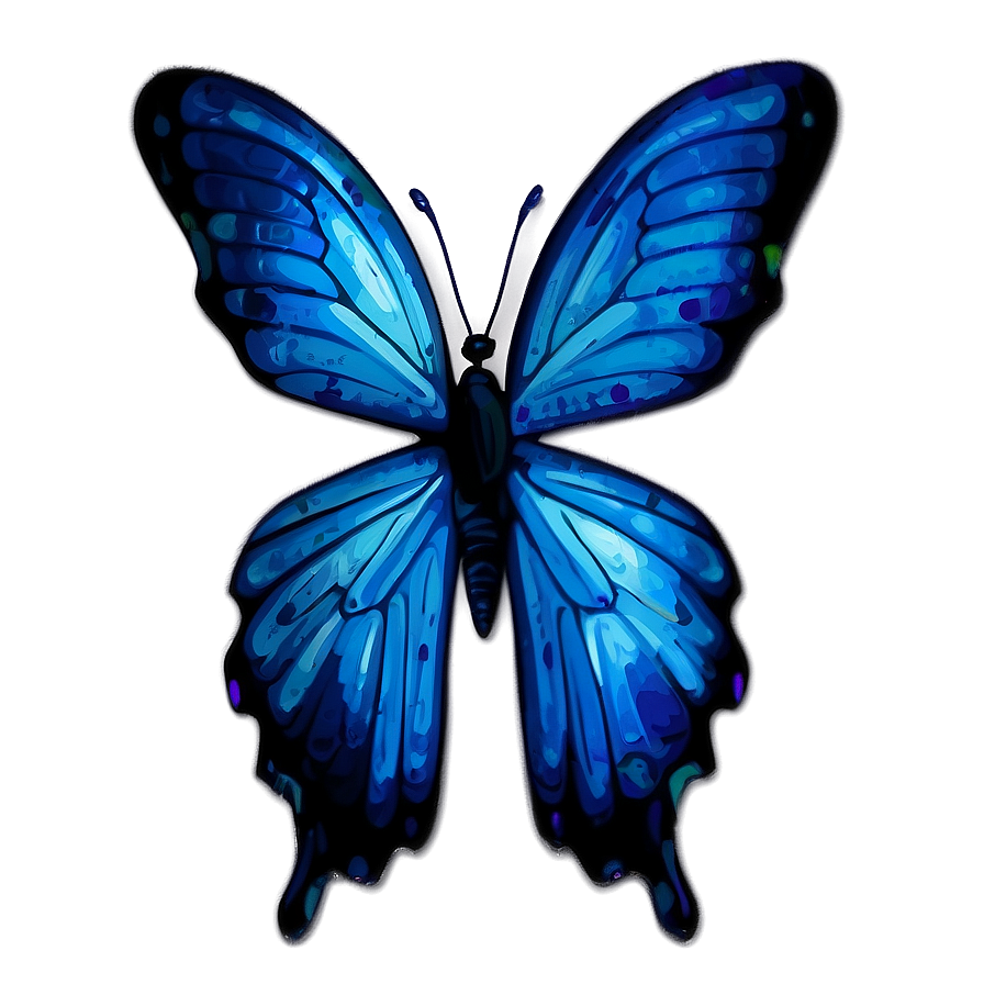 Hand-drawn Blue Butterfly Png Jqi40