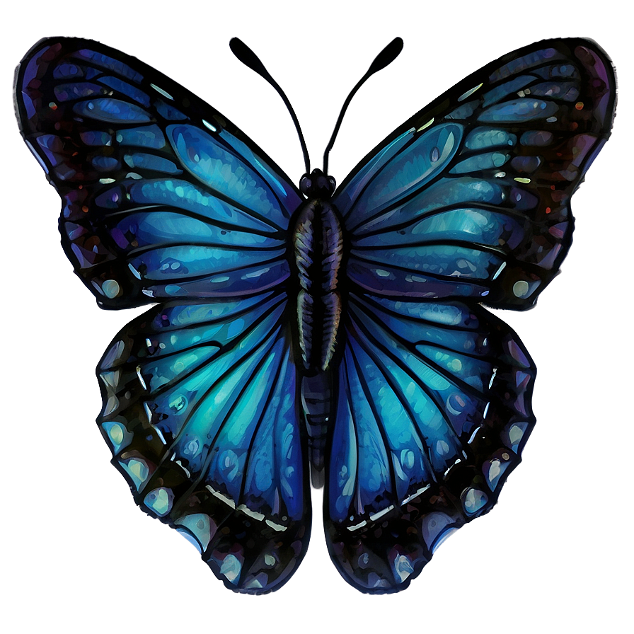 Hand-drawn Blue Butterfly Png Lqw